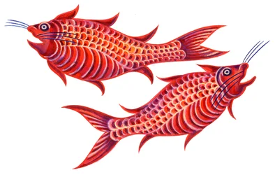 魚の魚座、1996、（インクとガッシュ）